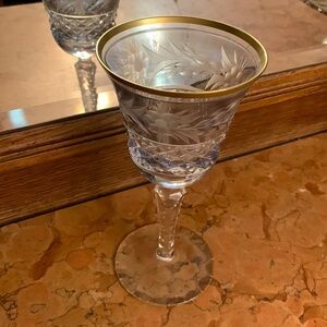 Marchioness by Ebeling and Reuss Green Crystal Wine Glass Western Germany